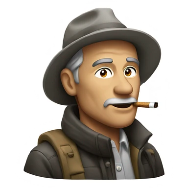 smoking man in the outdoors sticker