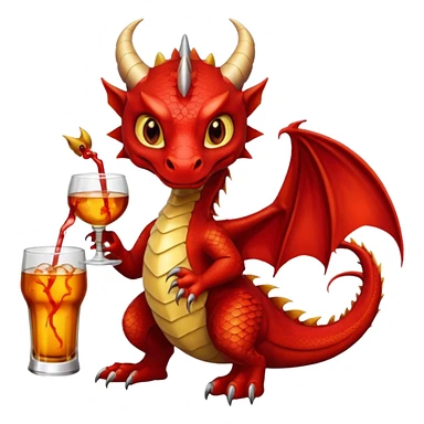 red dragon holding a drink sticker