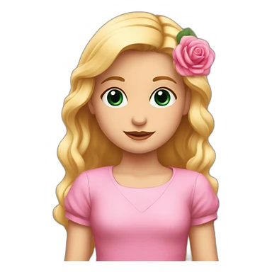 Una niña rubia de 6 años con coletas rosas sticker