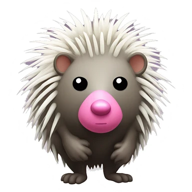 Brazilian porcupine with a big pink nose, and white pricks all over its face and body  sticker