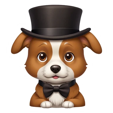 Dog wearing top hat sticker