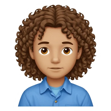 یه پسر با موهای  بلند و فرفری با لباس ابی sticker