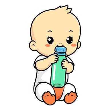 Dziecko z butelką  sticker