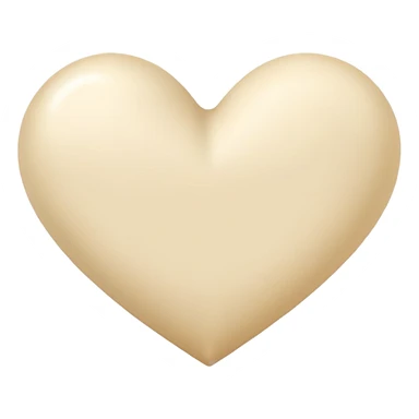 Cream colored heart sticker