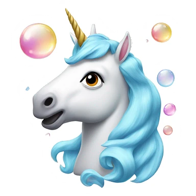 Unicorn with bubbles sticker