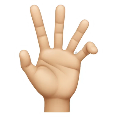 a hand with 3 fingers up, the thumb, pointing finger and middle finger are all up sticker