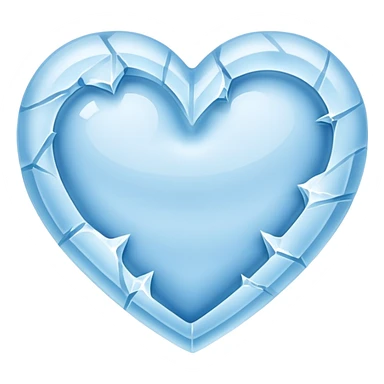 a flat heart that appears to be chiseled from a block of ice. Frost seems to grow on it sticker