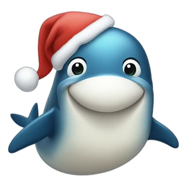 christmas whale sticker