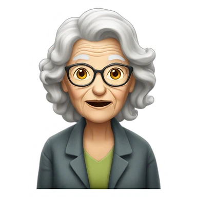 Crazy old lady with long red hair  sticker