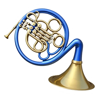 Blue french horn sticker
