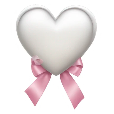 white heart with light pink ribbon bow sticker