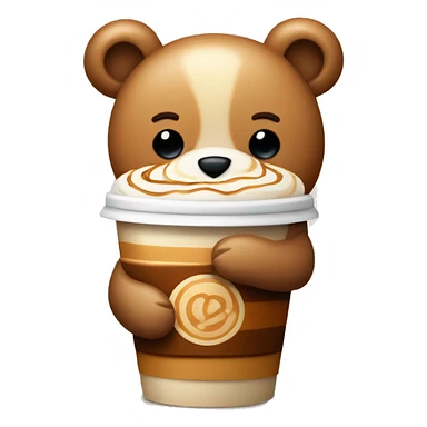 Teddy bear holding caramel macchiato  sticker