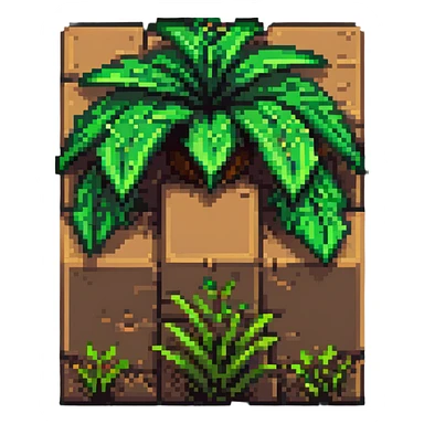 Minecraft grass block, square shape, brown and green, smooth sticker