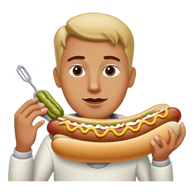 Him housing a Seattle style hot dog  sticker