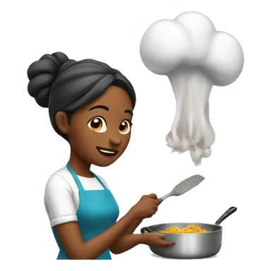woman cooking sticker