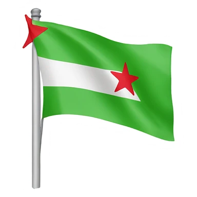 Green flag of syria with three red stars emoji icon sticker