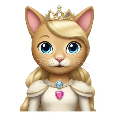 a cat wearing a princess costume sticker