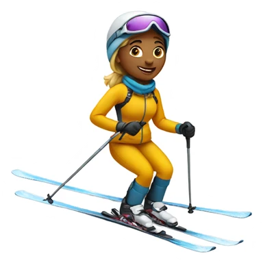 skiing woman sticker
