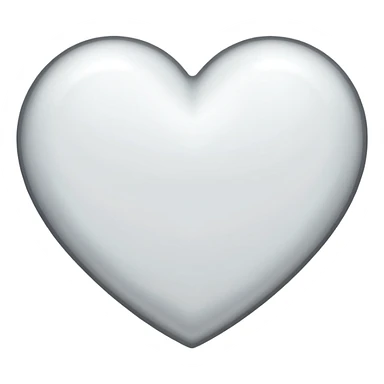 white heart with a silver outline sticker
