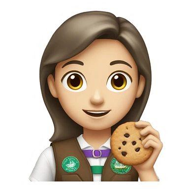 white girl scout selling cookie sticker