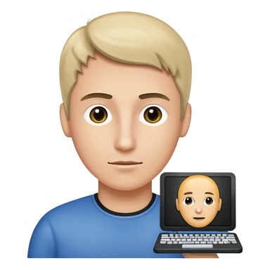 an icon of a person with a small computer chip next to him sticker