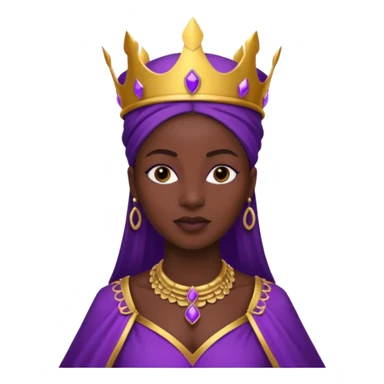African queen wearing purple royalty attire  sticker