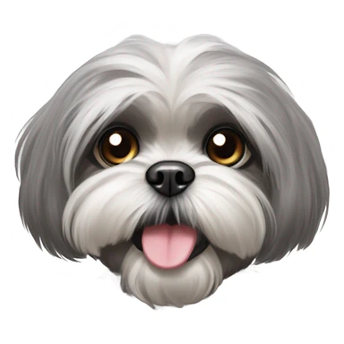 grey shih tzu emoji sticker