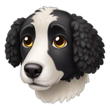 black sheep dog with kind eyes, long snout sticker