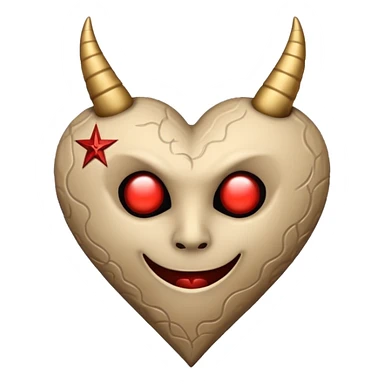 beige heart satanic sticker