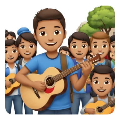 Street Musician + fan photo + crowd sticker