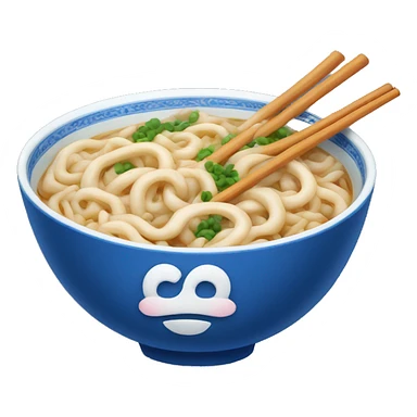 udon in blue bowl sticker