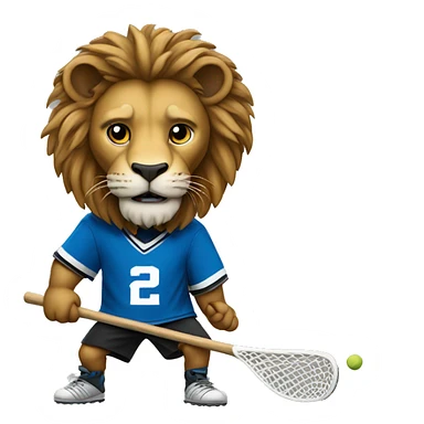 lion playing lacrosse in blackjersey sticker