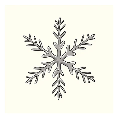 A detailed snowflake in pastel colors (dd9fb0, ffc6d3, a3bfc9, c4bee2, f1b091), hand-drawn doodle style sticker