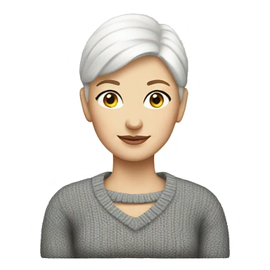 White bald woman sweater sticker