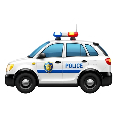 Police car with lights sticker