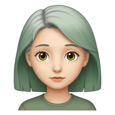 Girl with greenish gray hair and light brown eyes sticker