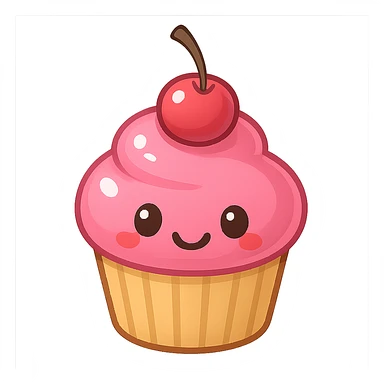 pink cupcake emoji, sweet and playful sticker