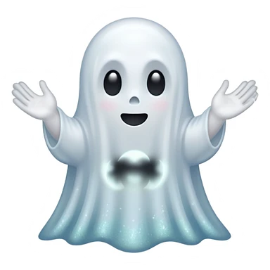 glitter white ghost sticker