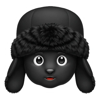 A blank Black ushanka hat sticker