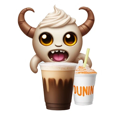 cutesy demon with dunkin iced latte sticker