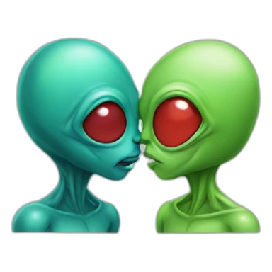 Alien kissing sticker