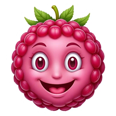 Friendly raspberry smiling sticker