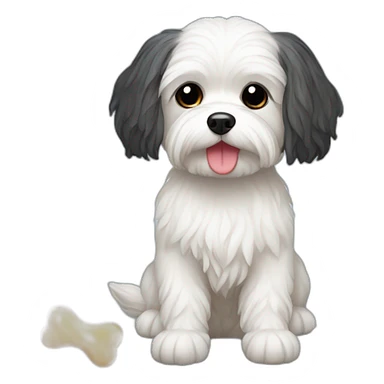 dog Maltese with toys sticker