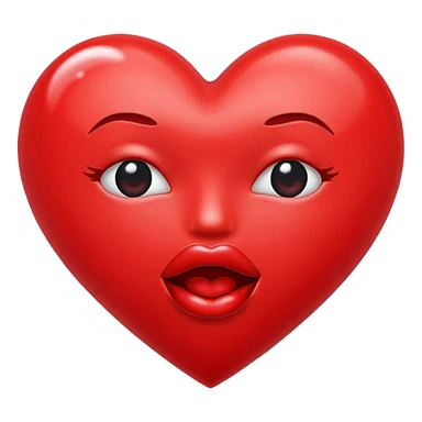 Heart shaped kiss emojis sticker