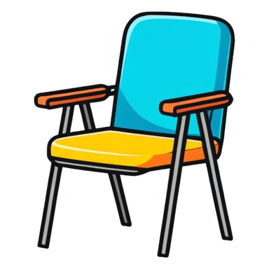 colorful chair, bright colors sticker