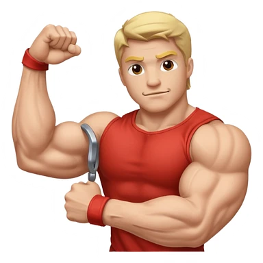 Left arm bicep flexing emoji sticker