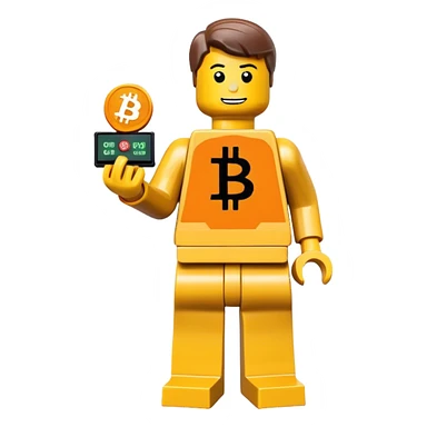 hackeur lego homme bitcoin sticker