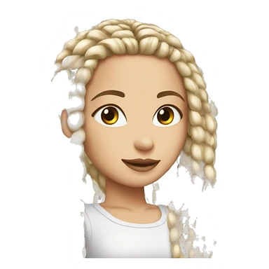 White girl with box braids sticker