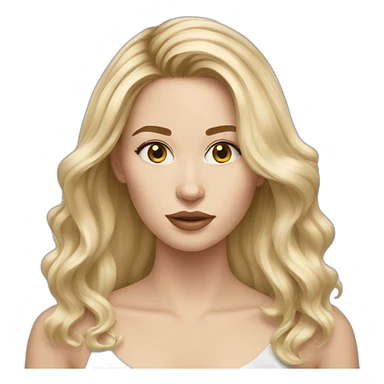 White women, long blonde balayage hair, no emotion sticker