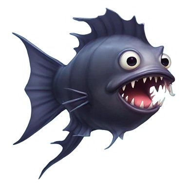 Anglerfish with a glowing lure hanging from its forehead, sharp teeth, and big eyes. sticker